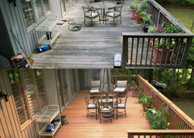 Before and after of a porch in Greensboro, NC