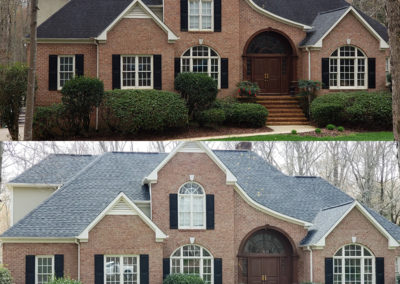Before and after of a house in Greensboro, NC