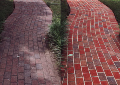 Before and after of a walkway in Greensboro, NC